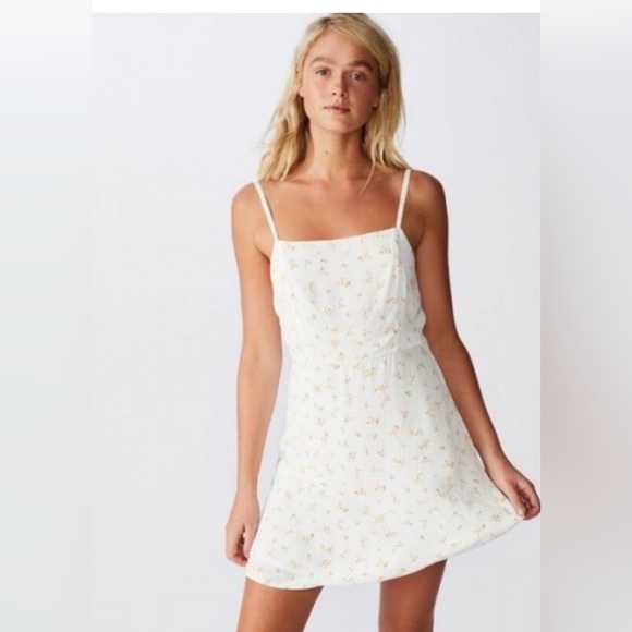 Cotton On Dresses & Skirts - Cotton On Women’s Woven 90s Mini Dress – “Isobel” Ditsy Floral (White) | Medium